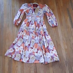 NWT Long Sleeve Floral Dress Piper And Scoot Small